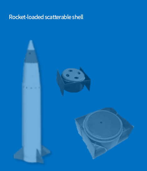 Rocket-loaded scatterable shell 